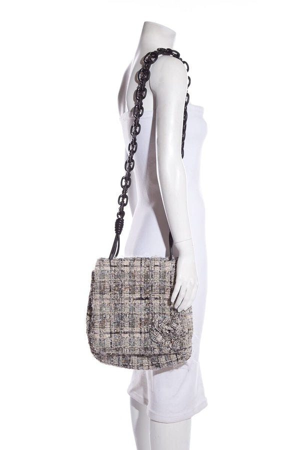 Chanel '05 Grey Tweed Shoulder Bag – Accessorio premium elegante