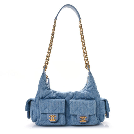 CHANEL * washed denim quilted cargo – Accessorio premium elegante