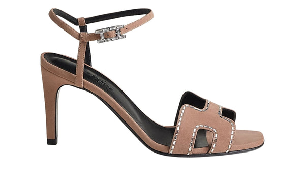 HERMES Heden 80 sandal "Pearl Pink"