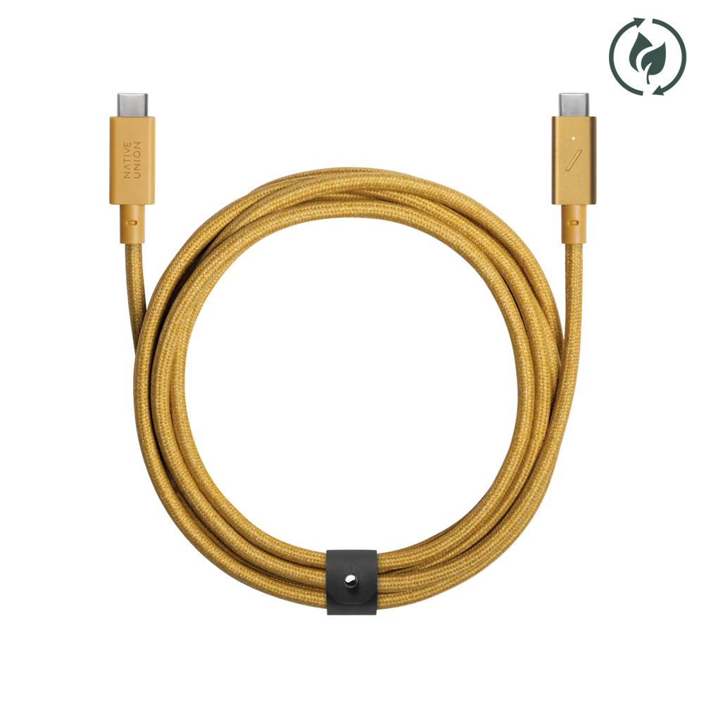 Native Union Belt Cable Ultra Strength USB-C to USB-C Cable 2.4 Meter - Kraft – Accessorio premium elegante