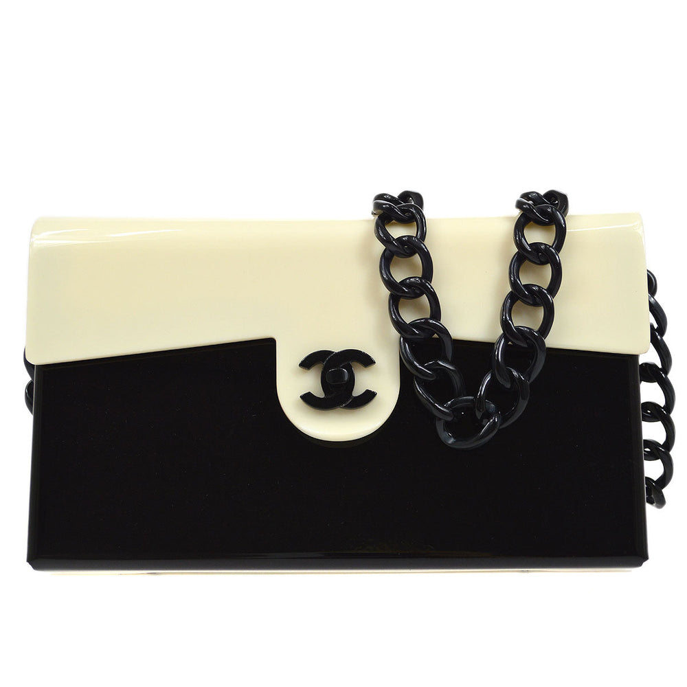 CHANEL 2000-2001 Monochrome Acrylic Shoulder Bag Small – Accessorio premium elegante