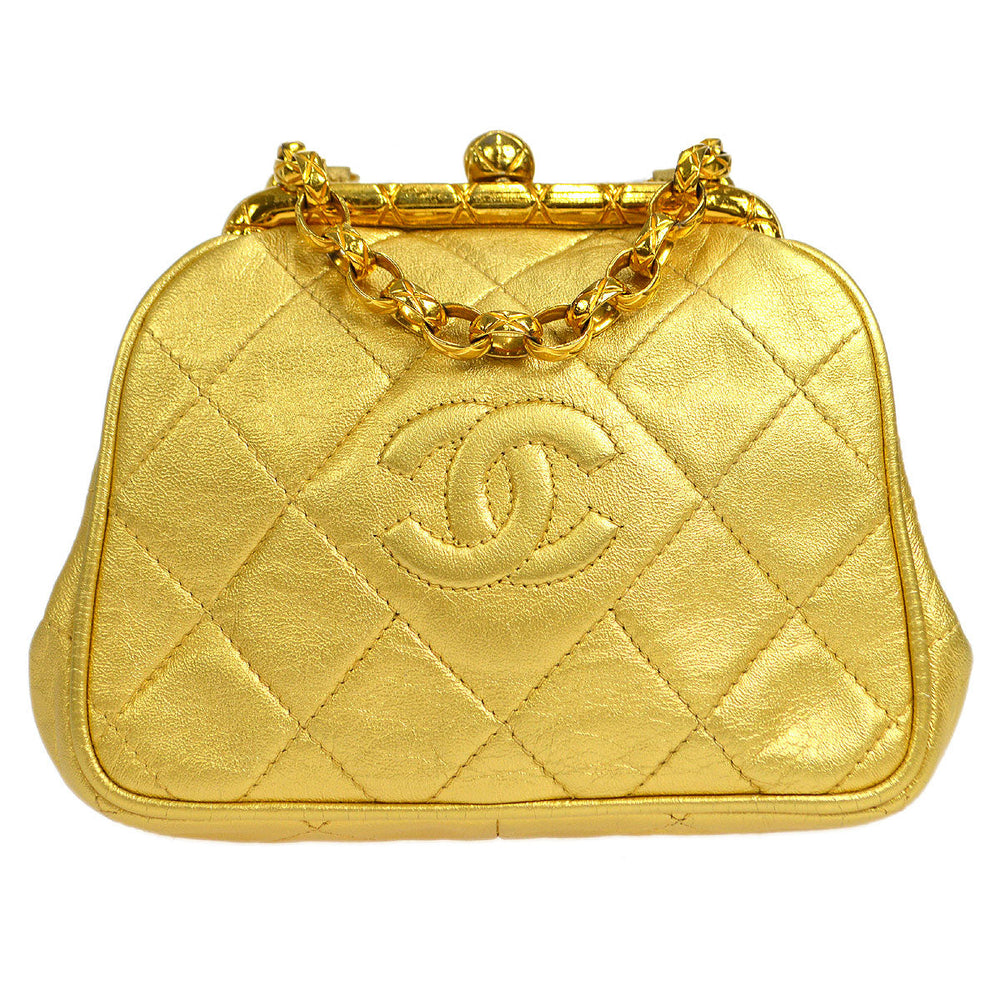 CHANEL 1989-1991 Diamond Kissklock Shoulder Bag – Accessorio premium elegante