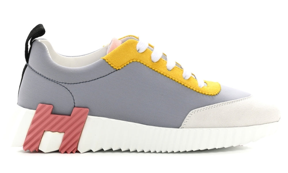 Hermès Technical Canvas Suede Goatskin Bouncing "Gris Multicolor" – Accessorio premium elegante
