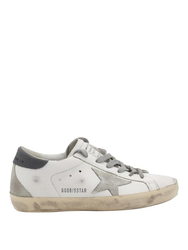 Sneakers Super-Star in pelle bianca e grigia