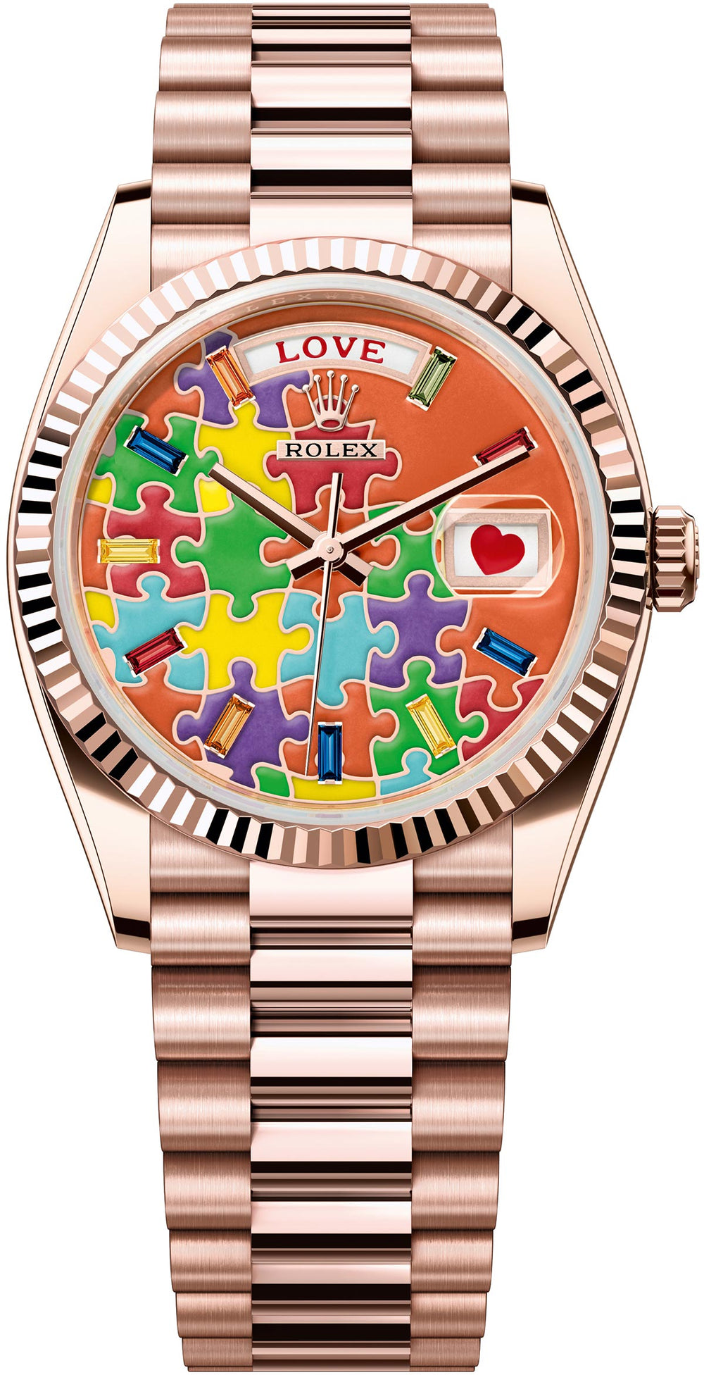 Rolex Day-Date 36 Puzzle Emoji Jigsaw Motif – Accessorio premium elegante