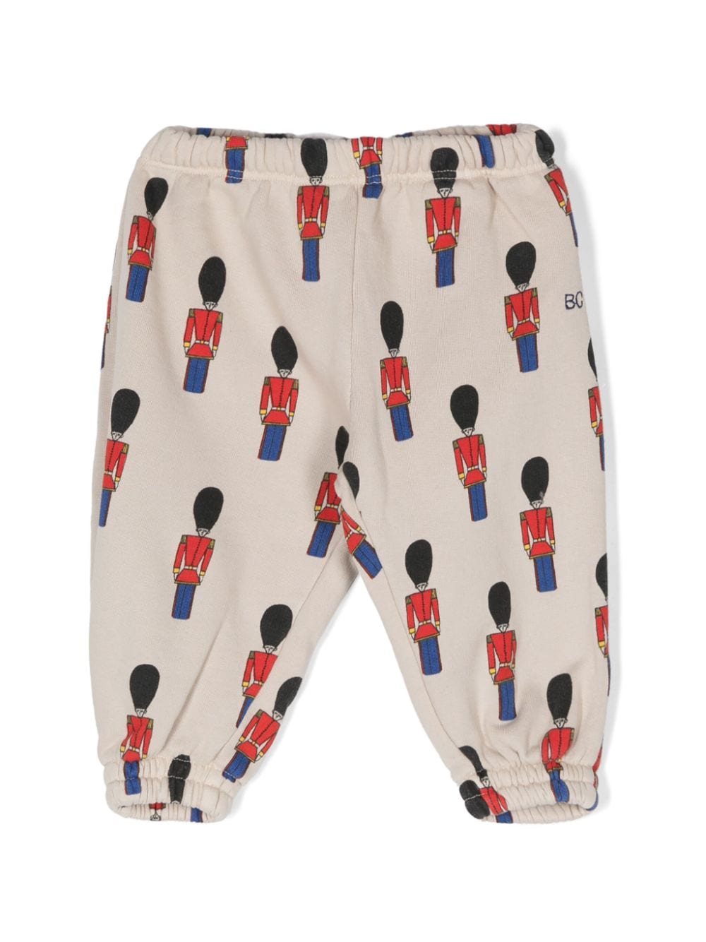 Pantaloni da tuta Little Tin Soldiers per neonato Bobo Choses beige con logo ricamato sul lato – Accessorio premium elegante
