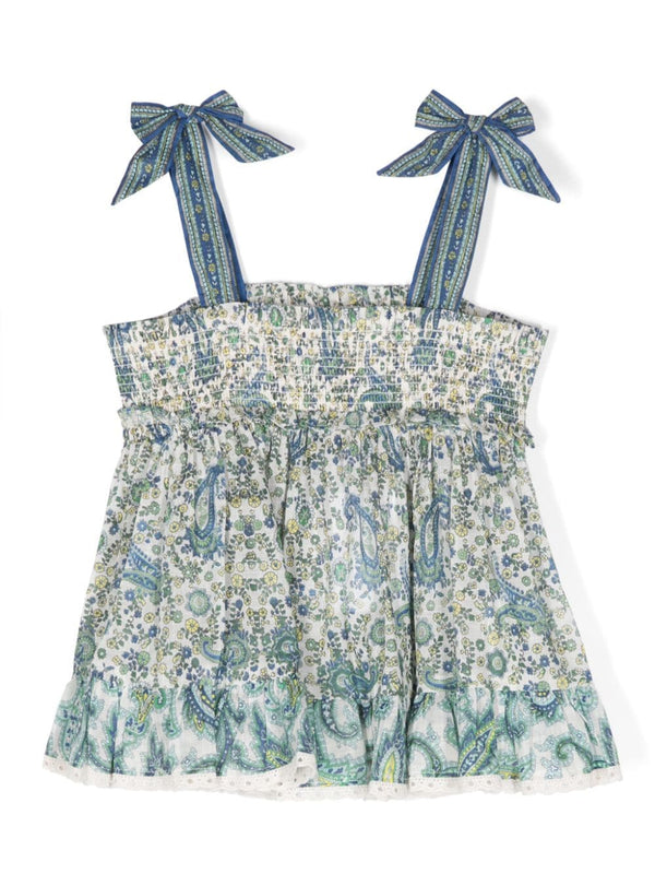 Blusa svasata in cotone floreale – Accessorio premium elegante