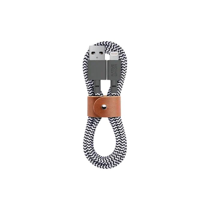 Native Union Belt Cable Ultra Strength Lightning to USB Cable 1.2m - Zebra – Accessorio premium elegante