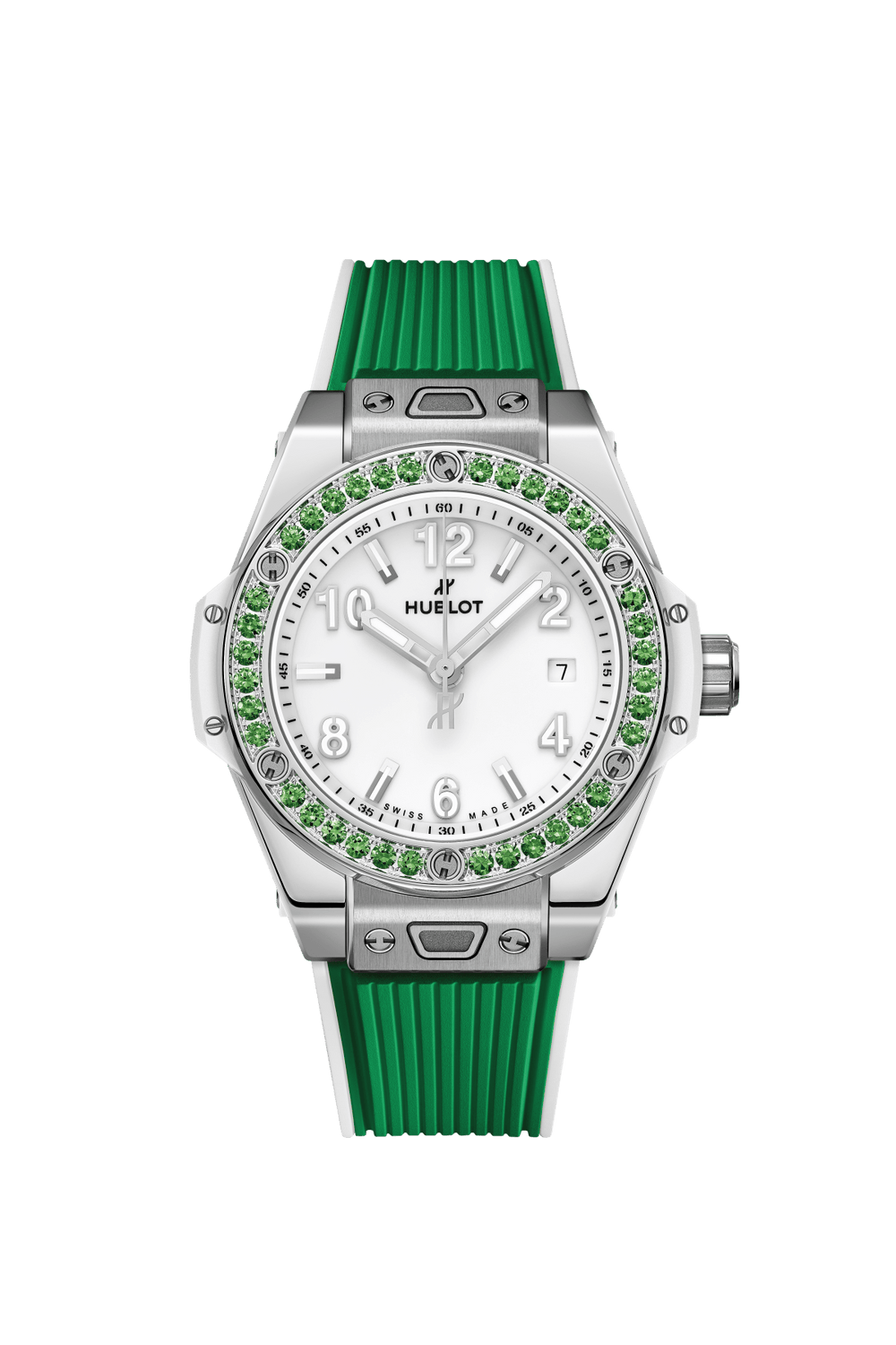 Hublot Big Bang One Click Joyful Steel Apple Green Ceramic Diamonds 33mm – Accessorio premium elegante