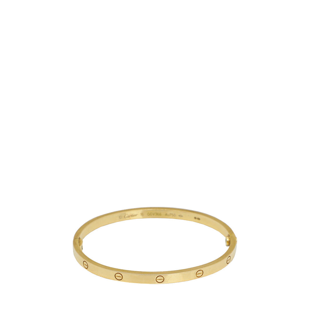 Cartier 18K Yellow Gold Love Small Model Bracelet 16 – Accessorio premium elegante