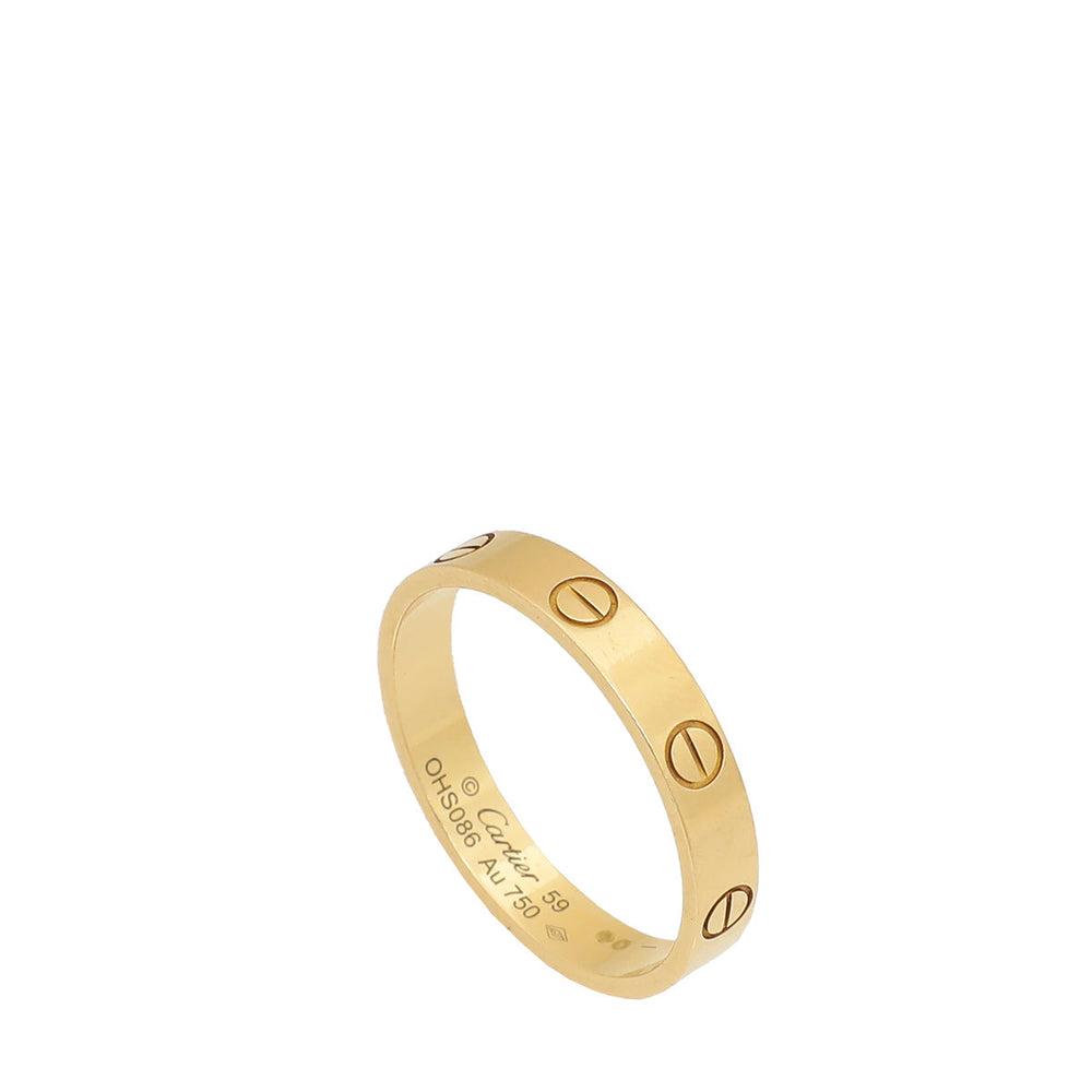 Cartier 18K Yellow Gold Love Small Model Ring 59 – Accessorio premium elegante