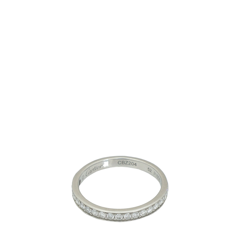 Cartier Platinum w/19 Diamonds Band Ring 52 – Accessorio premium elegante