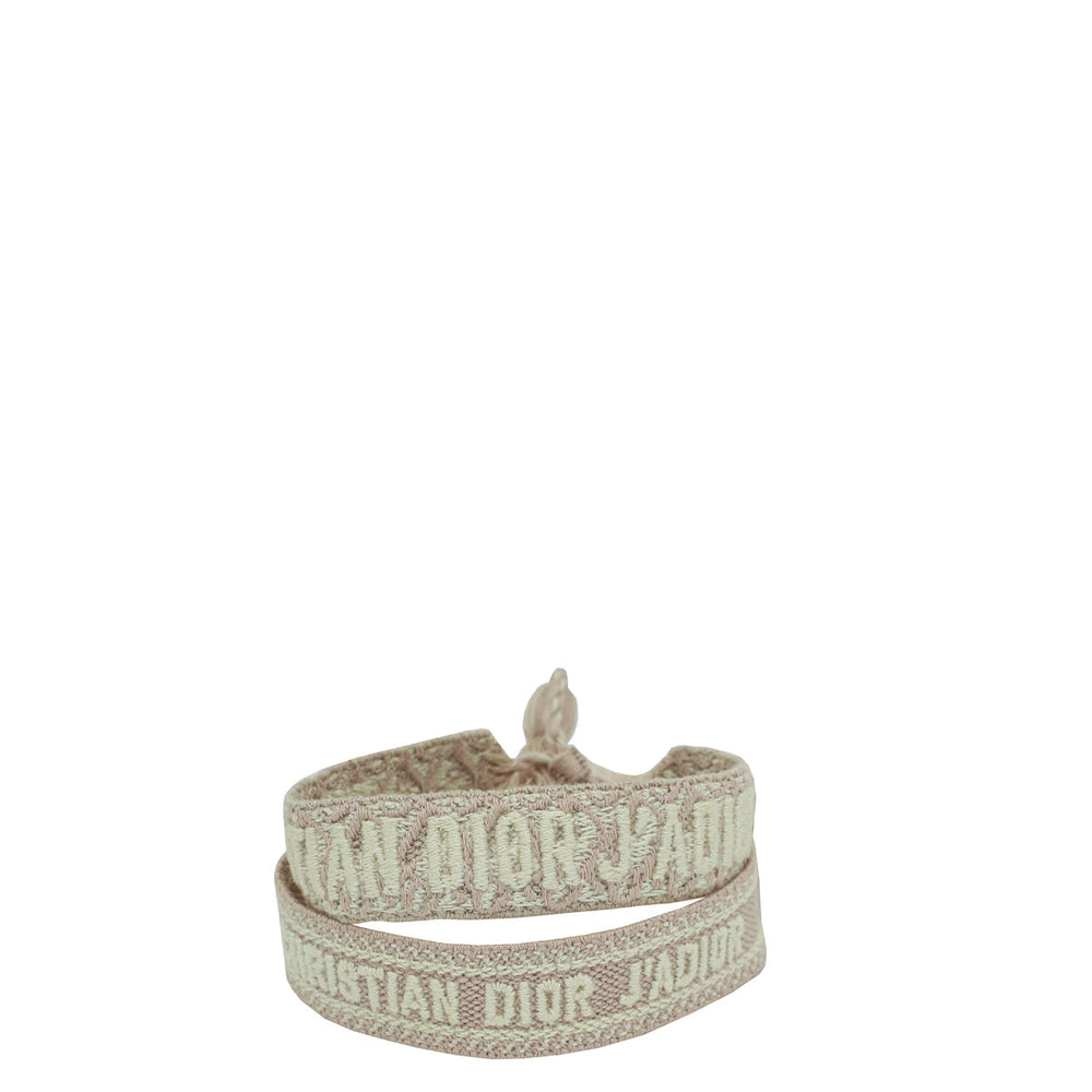 Christian Dior Pale Pink J'adior Embroidered Bracelet Set – Accessorio premium elegante