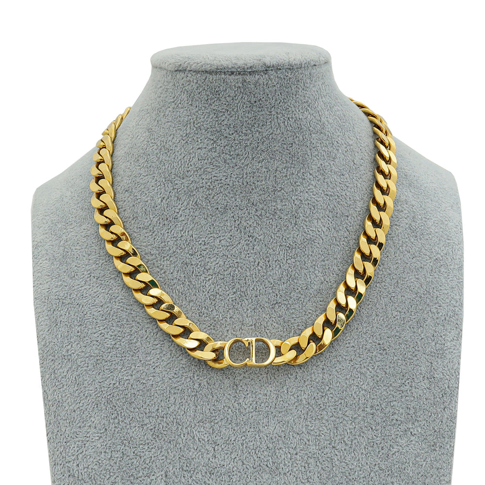 Christian Dior Gold Finish 30 Montaigne Choker Necklace – Accessorio premium elegante