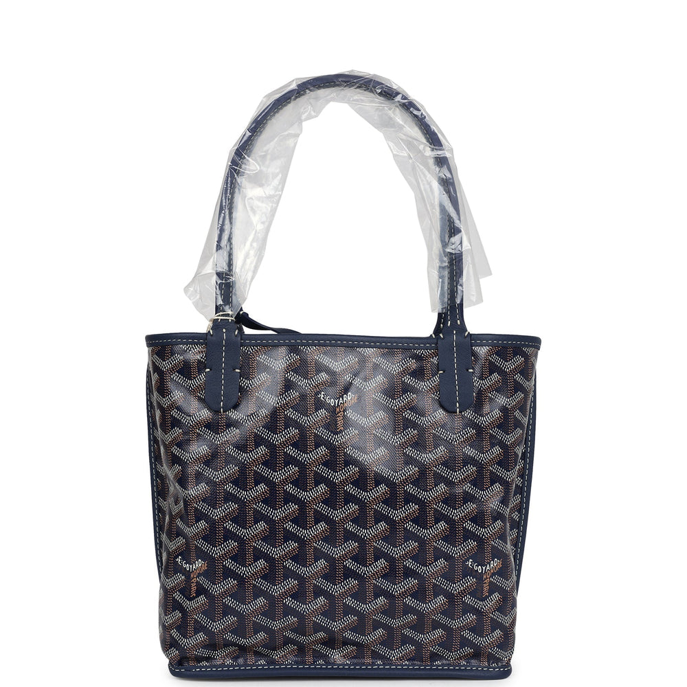 Goyard Goyardine Anjou Navy Blue Mini Bag Palladium Hardware – Accessorio premium elegante