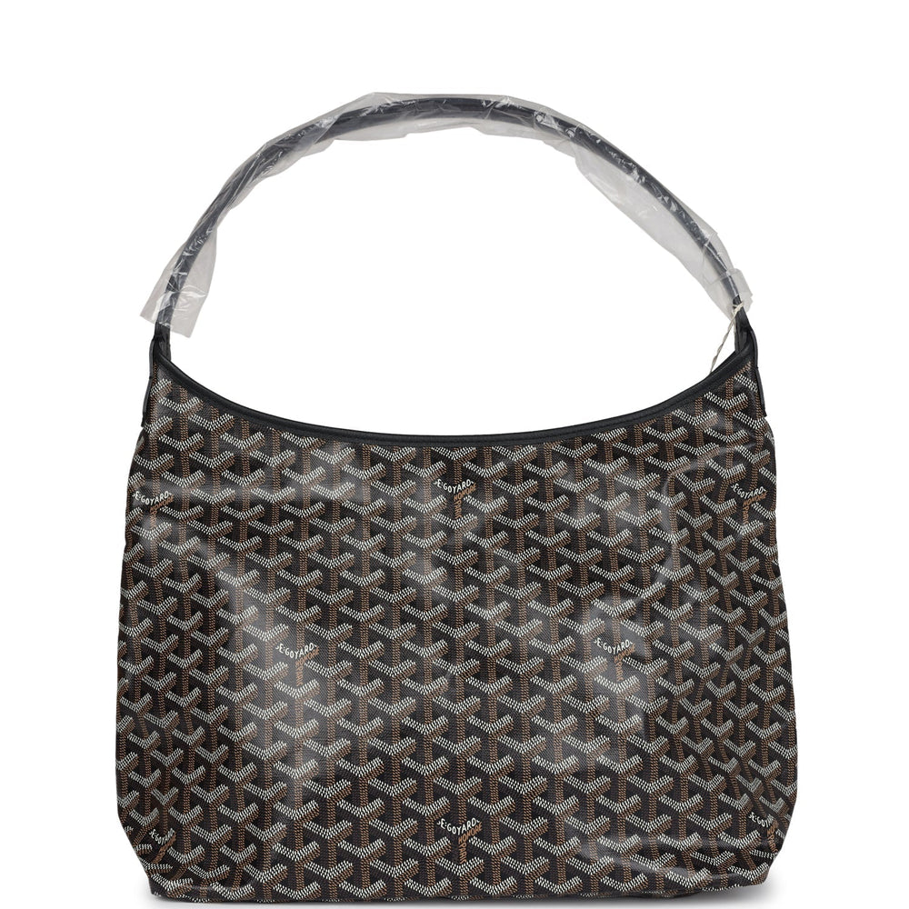 Goyard Goyardine Black Boheme Hobo Bag Palladium Hardware – Accessorio premium elegante