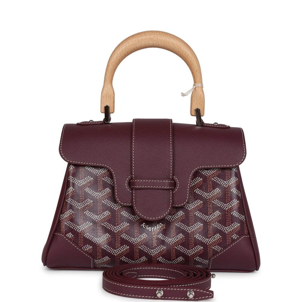 Goyard Saigon Souple Mini Bag Burgundy Goyardine Palladium Hardware – Accessorio premium elegante