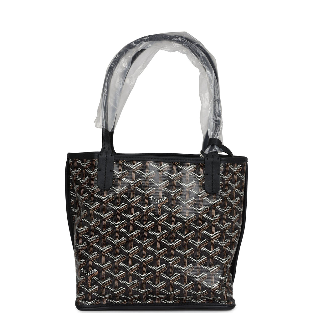 Goyard Goyardine Anjou Black Mini Bag Palladium Hardware – Accessorio premium elegante