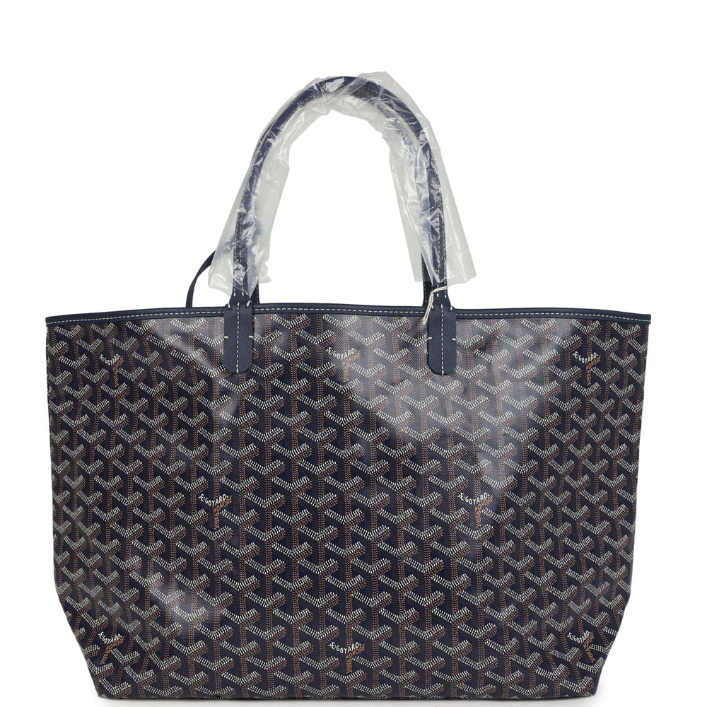 Goyard Goyardine Navy Blue Saint Louis PM Tote Bag Palladium Hardware – Accessorio premium elegante