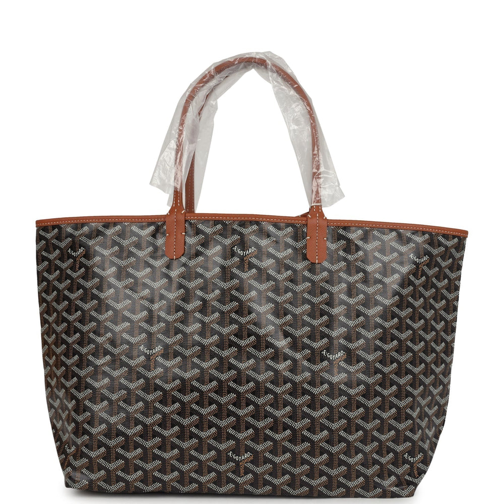 Goyard Goyardine Black and Brown St. Louis PM Tote Bag Palladium Hardware – Accessorio premium elegante