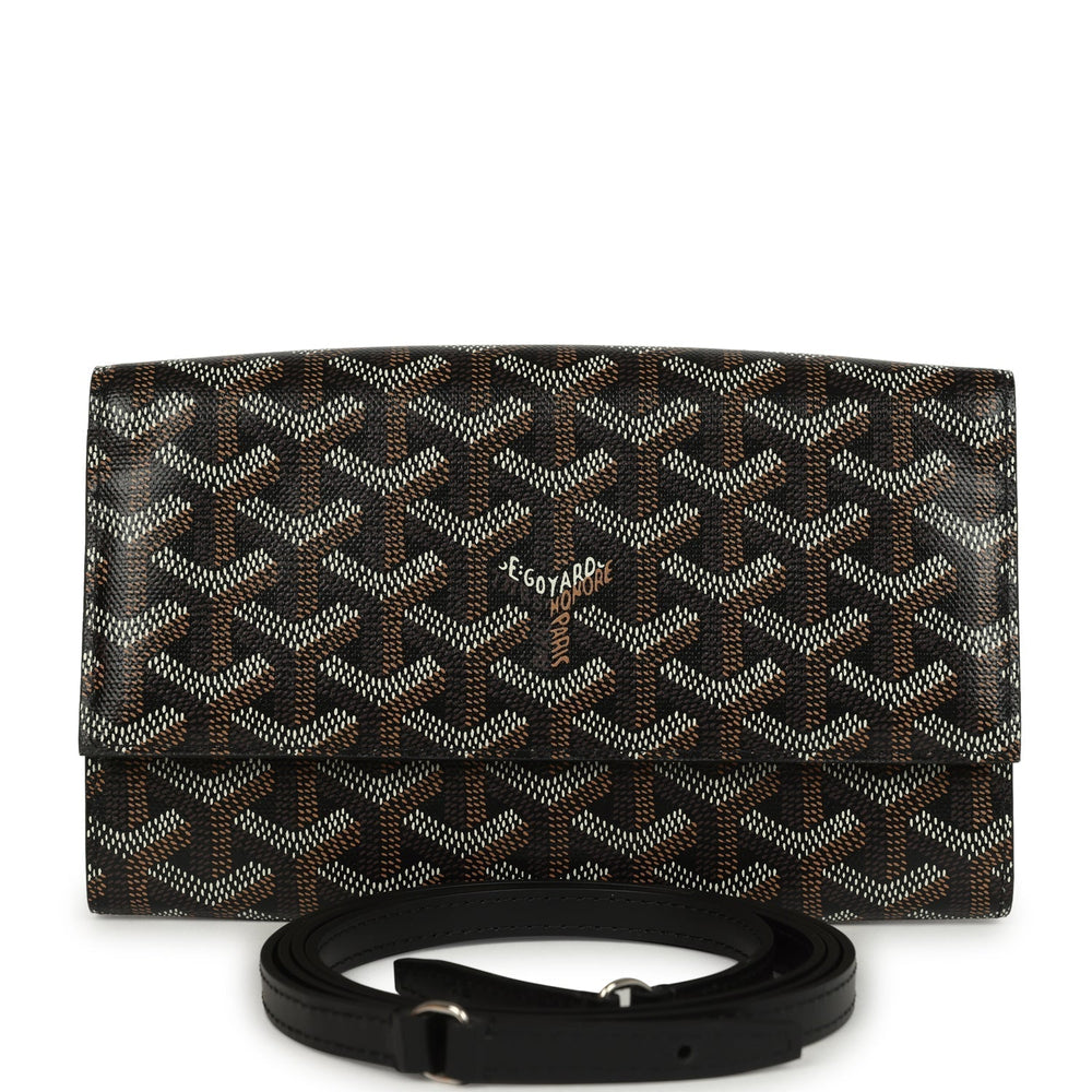 Goyard Goyardine Canvas Black Varenne Continental Wallet Bag Palladium Hardware – Accessorio premium elegante