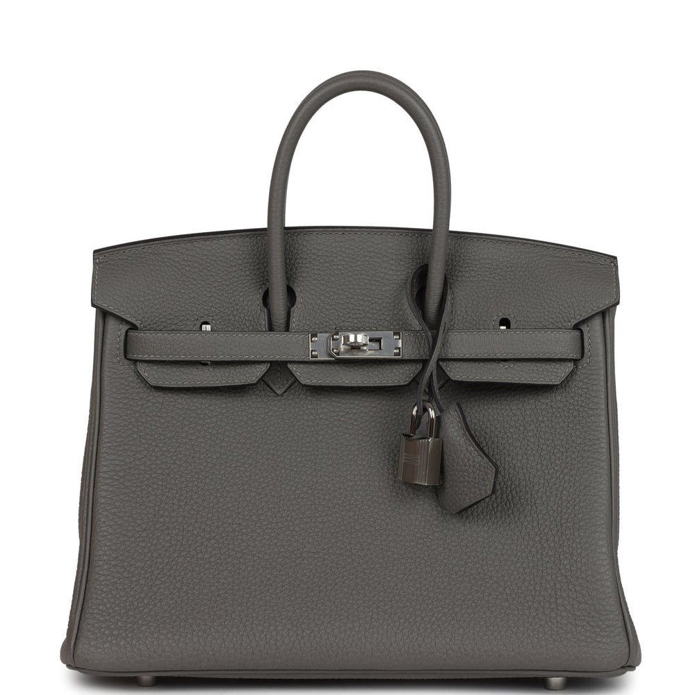 Hermes Birkin 25 Gris Meyer Togo Palladium Hardware – Accessorio premium elegante
