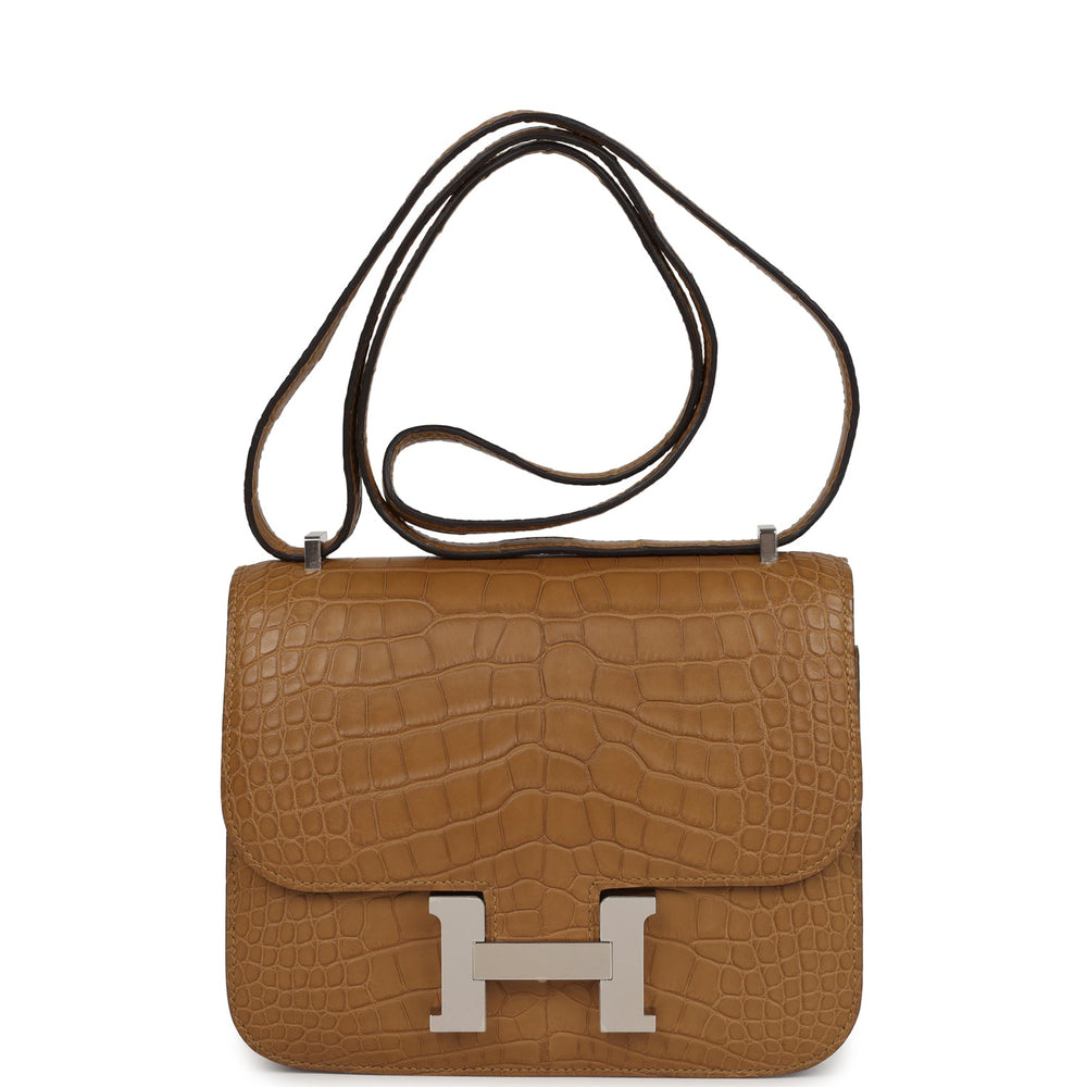 Hermes Constance 18 Kraft Matte Alligator Palladium Hardware – Accessorio premium elegante