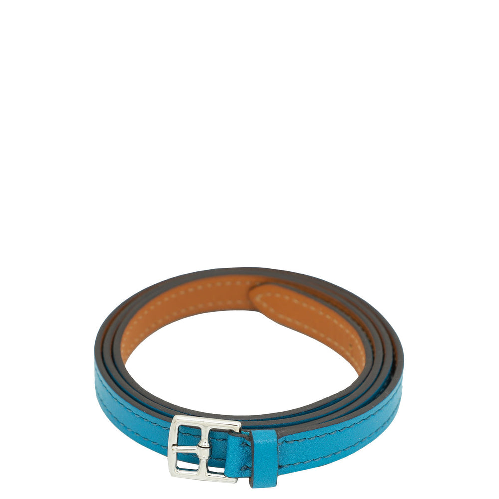 Hermes Blue Mini Etriviere 4 Tours Bracelet – Accessorio premium elegante