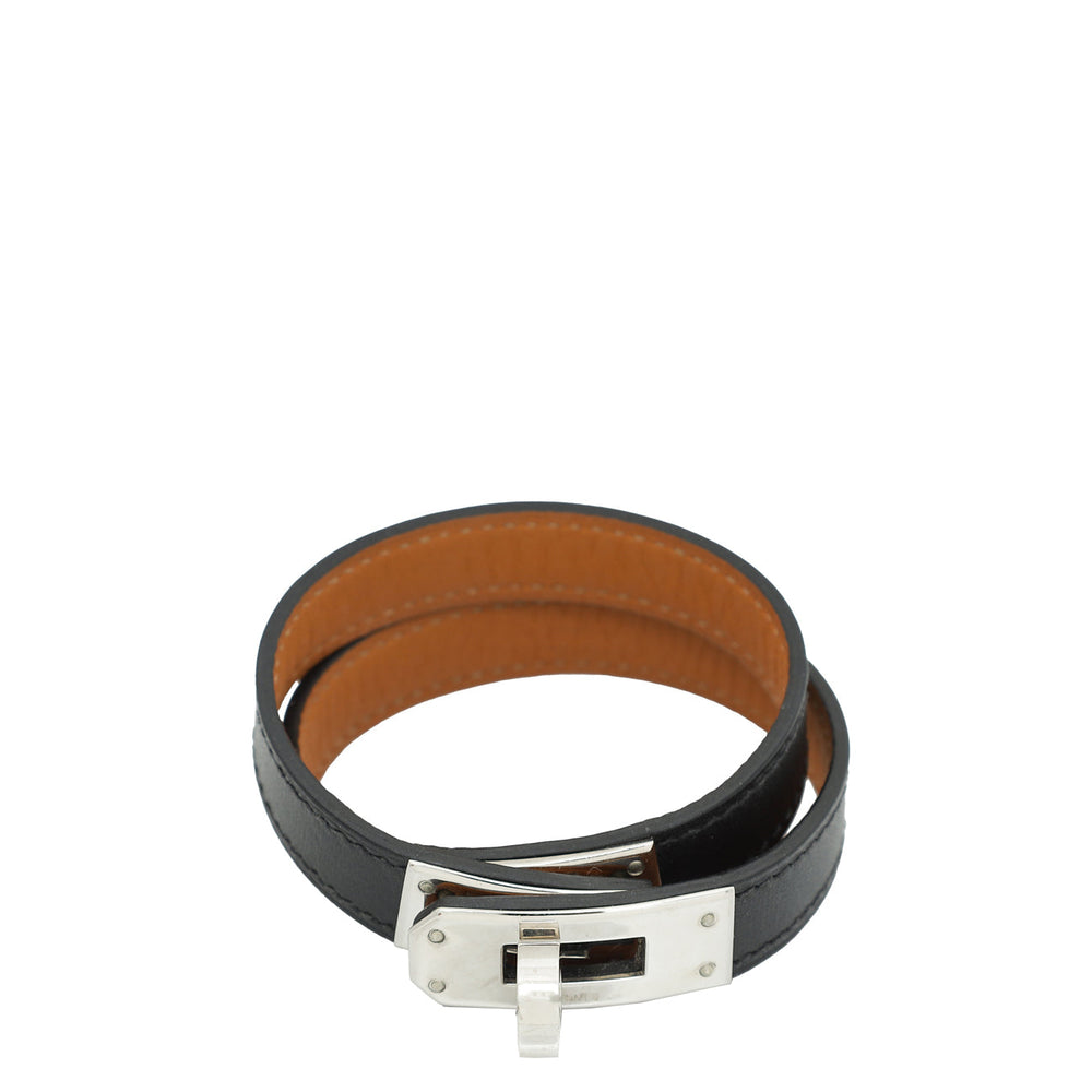 Hermes Black Kelly Double Tour Small Bracelet – Accessorio premium elegante