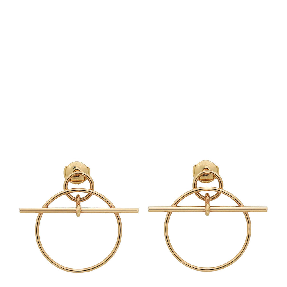 Hermes 18K Rose Gold Loop Small Model Earrings – Accessorio premium elegante