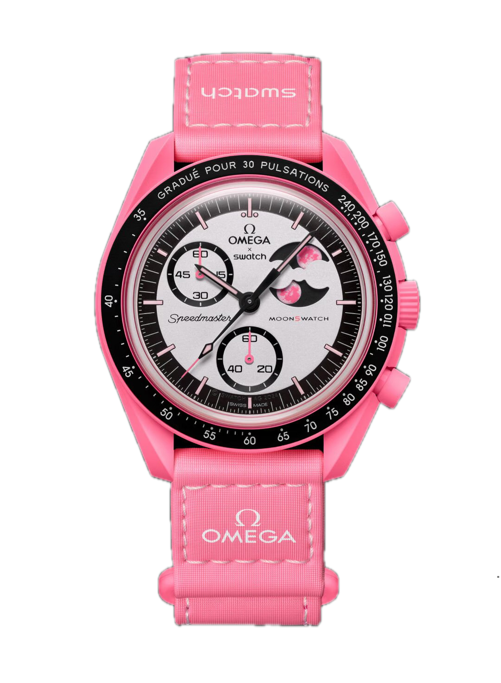 Swatch X Omega Bioceramic Moonswatch Mission To The Pink Moon SO33P700 – Accessorio premium elegante