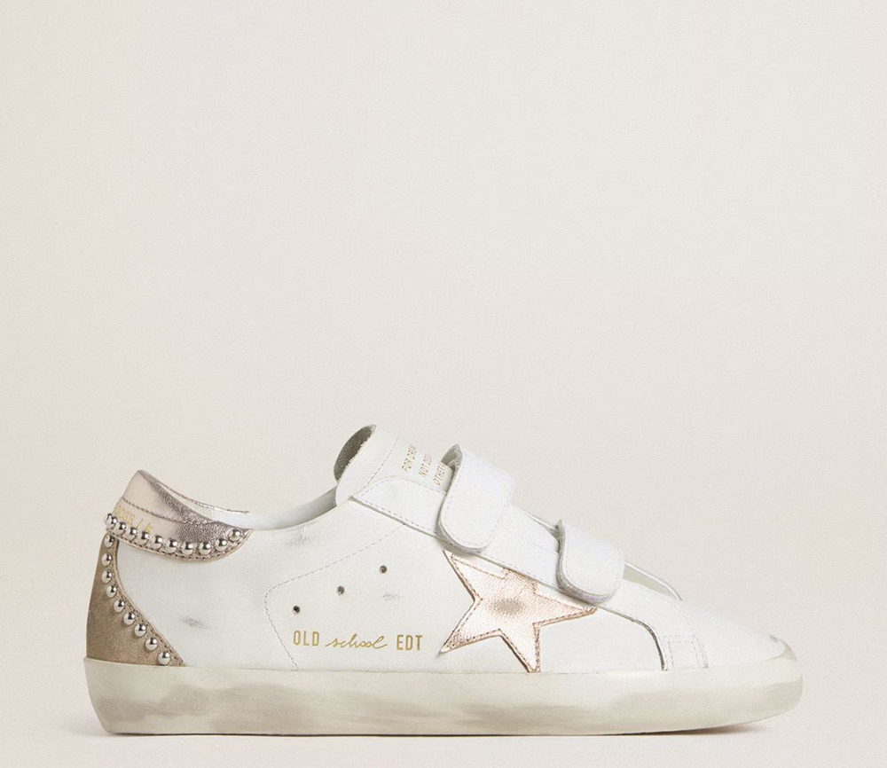 Old School LTD Donna con stella e talloncino in pelle laminata oro rosa