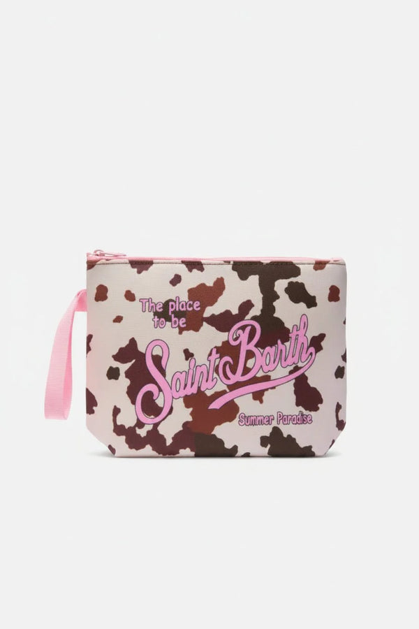 Maxi pochette Aline cow skin rosa in scuba