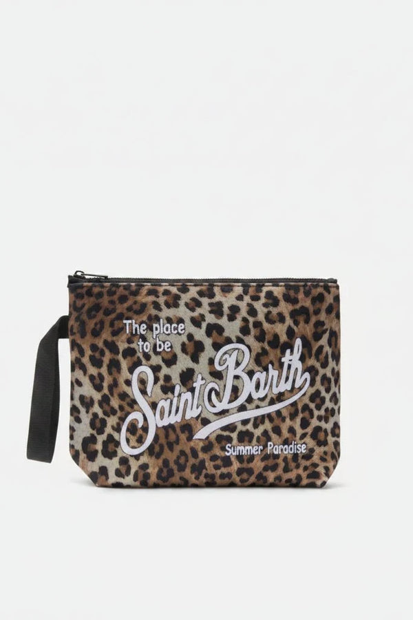 Maxi pochette Aline leopard in scuba