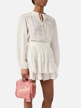 Borsa Raffia Volant Mini rosa