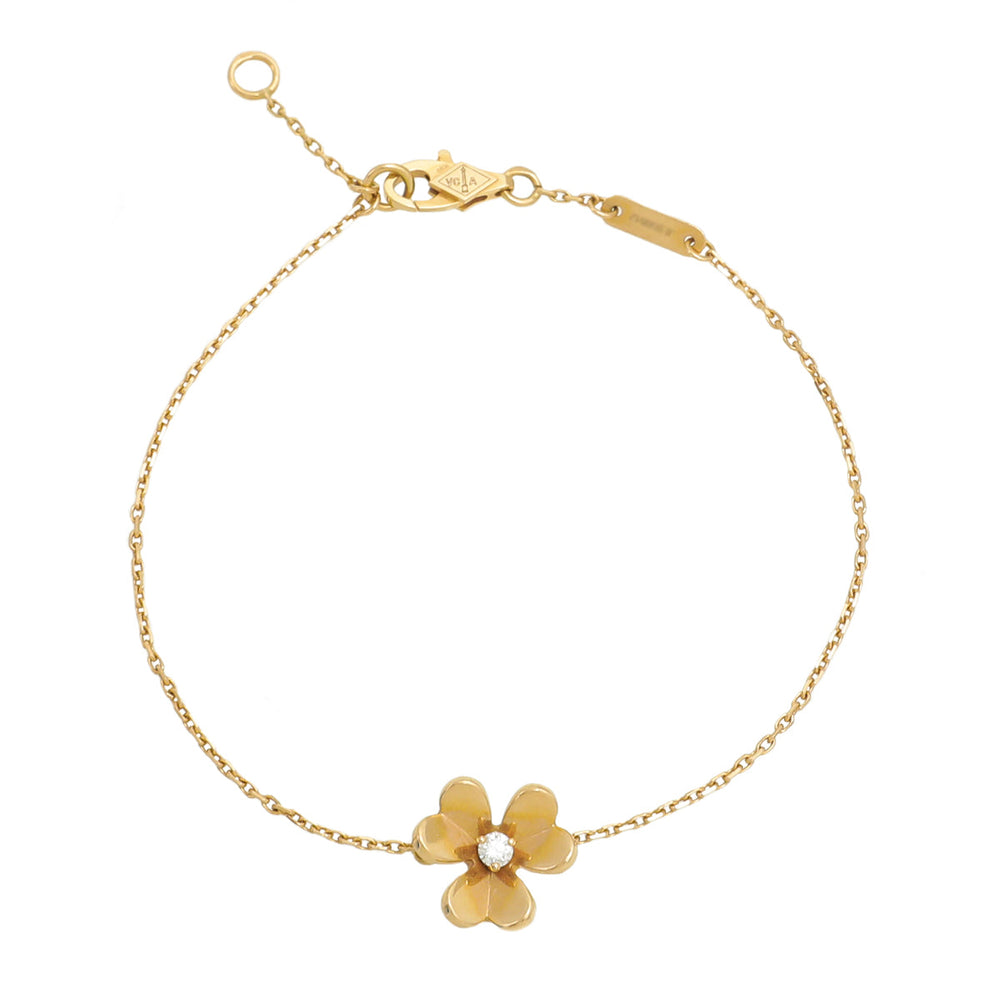 Van Cleef & Arpels 18K Yellow Gold 1 Diamond Frivole Mini Model Bracelet – Accessorio premium elegante