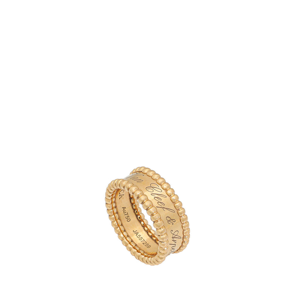 Van Cleef & Arpels 18K Rose Gold Perlée signature Ring 50 – Accessorio premium elegante