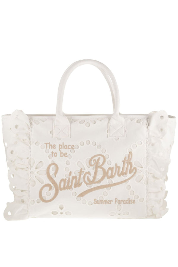Borsa Vanity in pizzo sangallo bianco