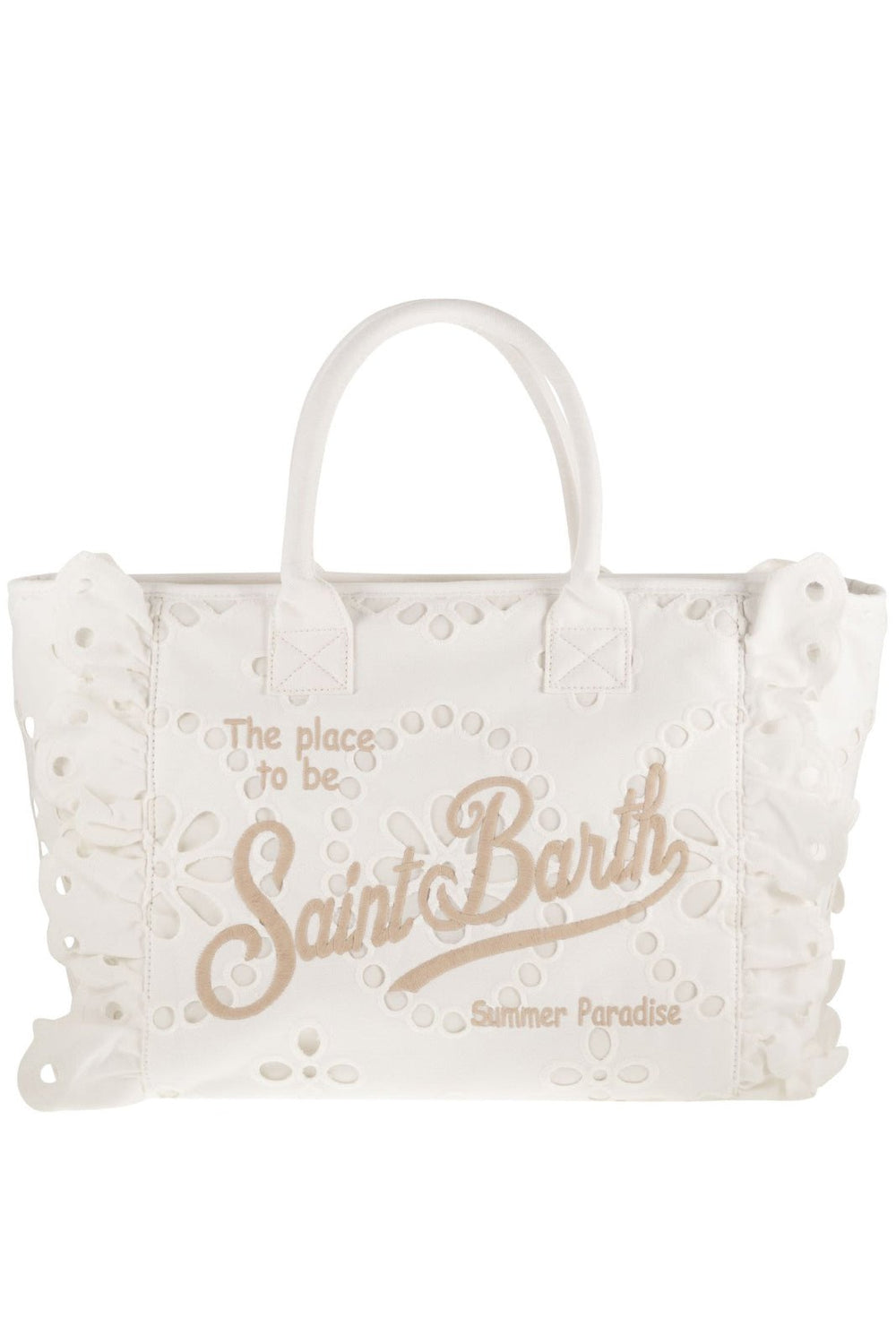 Borsa Vanity in pizzo sangallo bianco
