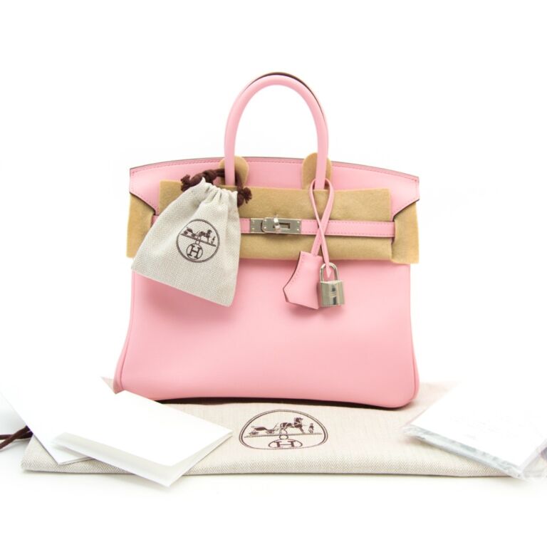 Hermes Birkin bag 25 Rose sakura Swift leather Silver hardware – Accessorio premium elegante
