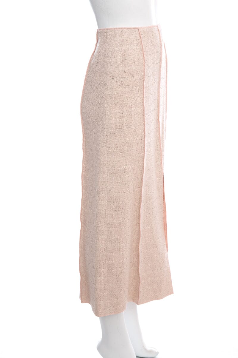 Chanel 1999 Pink Woven Linen Maxi Skirt SZ 36 – Accessorio premium elegante