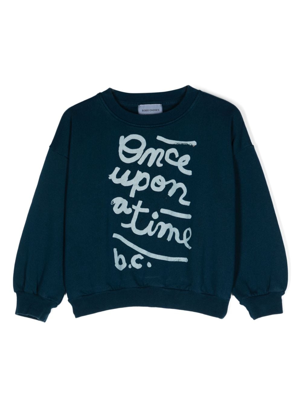 Felpa con stampa slogan per bambino Bobo Choses blu con maniche lunghe – Accessorio premium elegante