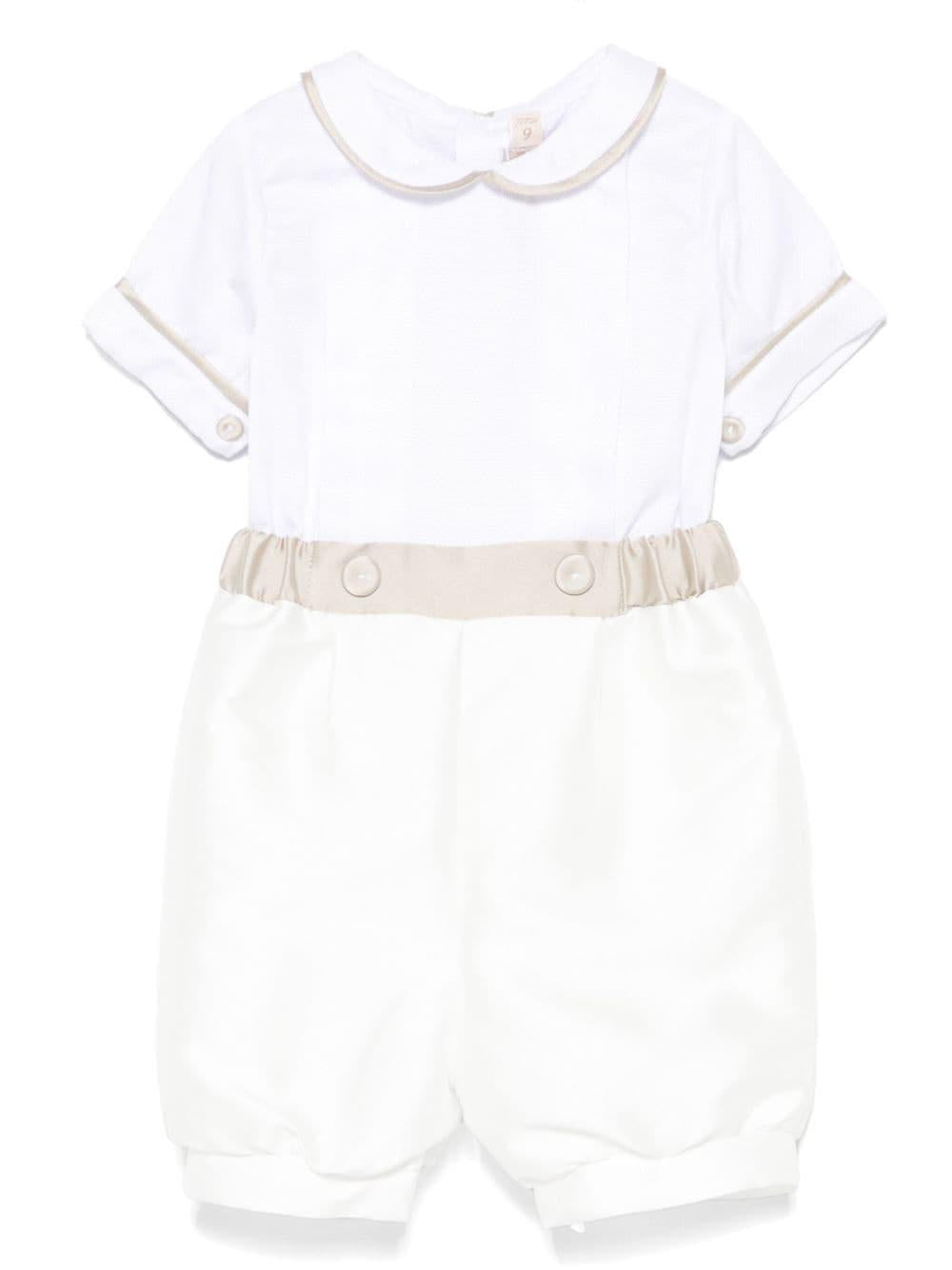 Tutina per neonato La Stupenderia bianco con colletto – Accessorio premium elegante