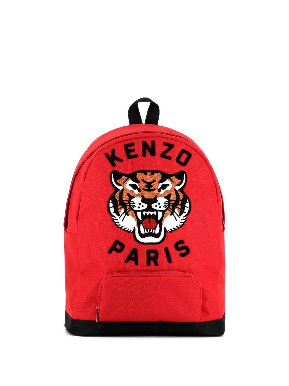 Zaino per bambini Kenzo Kids rosso con ricamo Tiger – Accessorio premium elegante