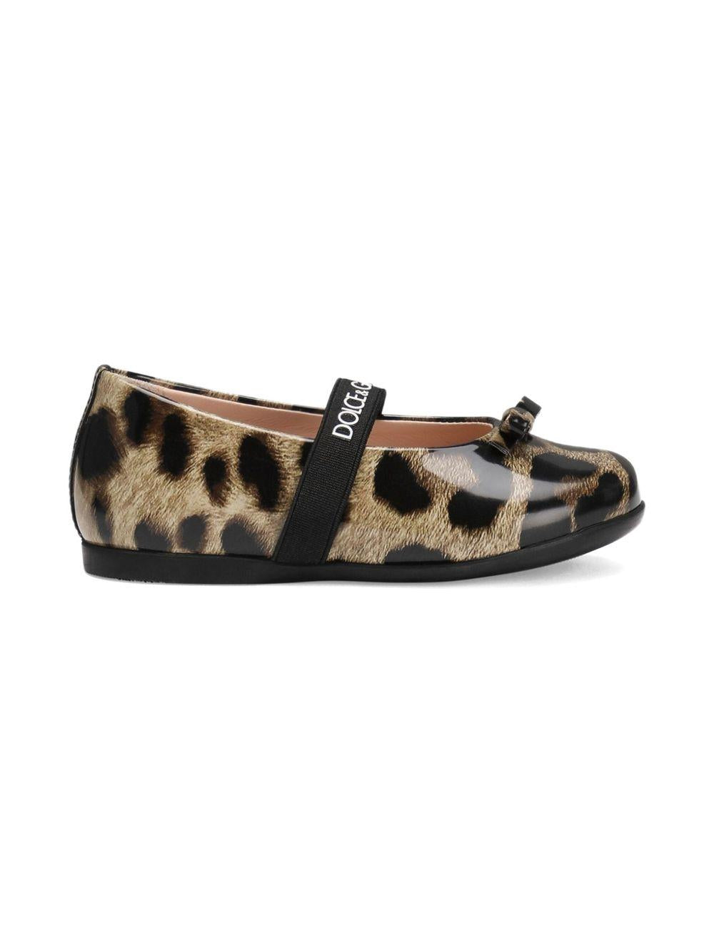 Ballerine con fiocco per bambina Dolce & Gabbana Kids animalier con stampa leopardata – Accessorio premium elegante