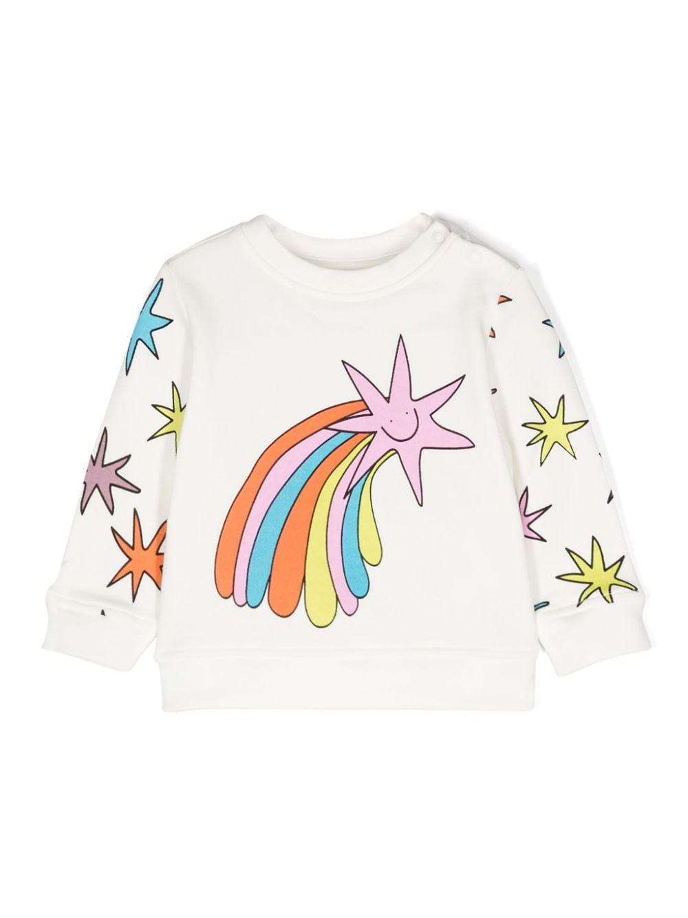 Felpa per neonata Stella McCartney Kids bianco con stampa logo – Accessorio premium elegante