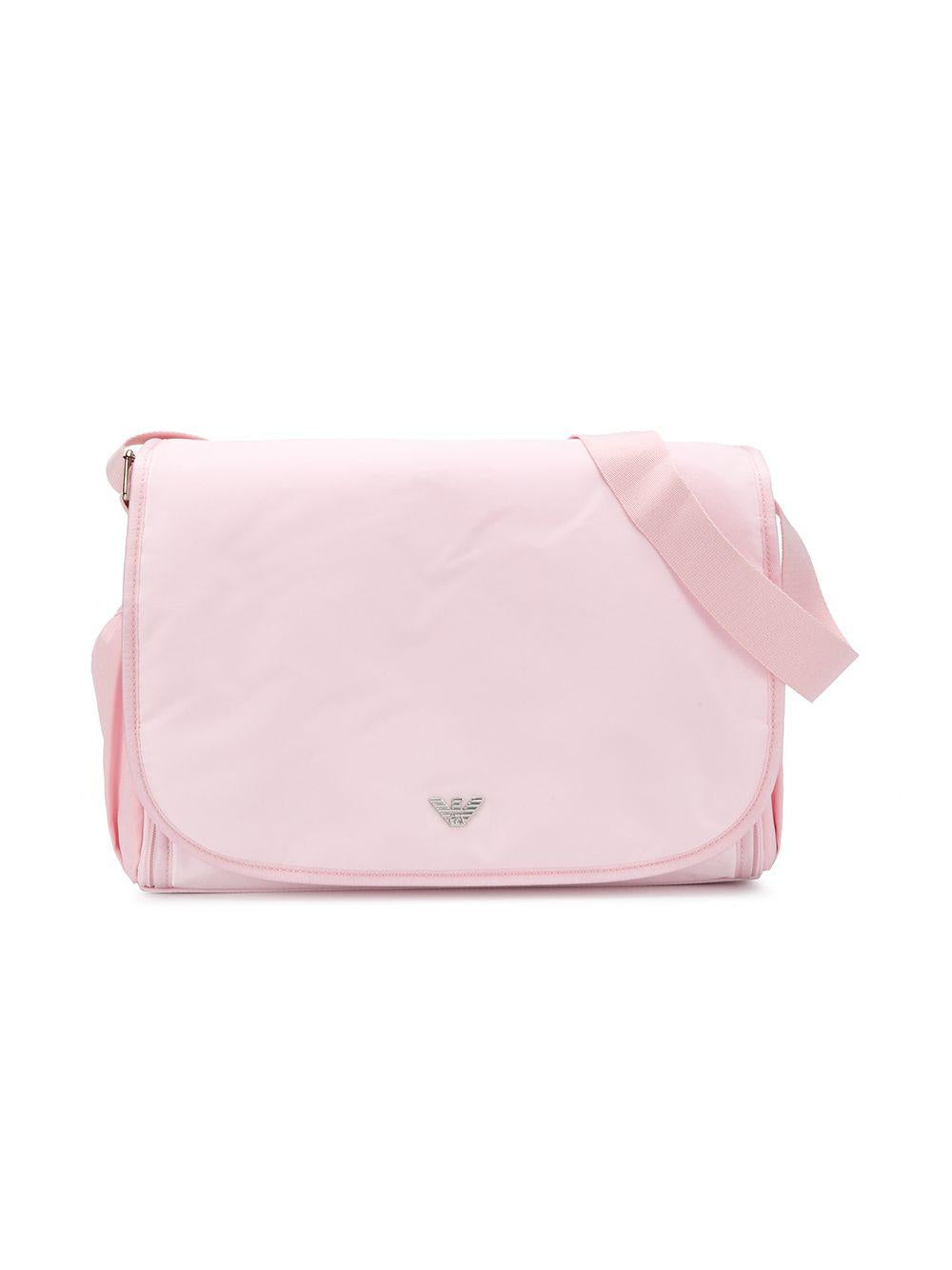 Borsa fasciatoio per neonata Emporio Armani Kids rosa con applicazione logo – Accessorio premium elegante