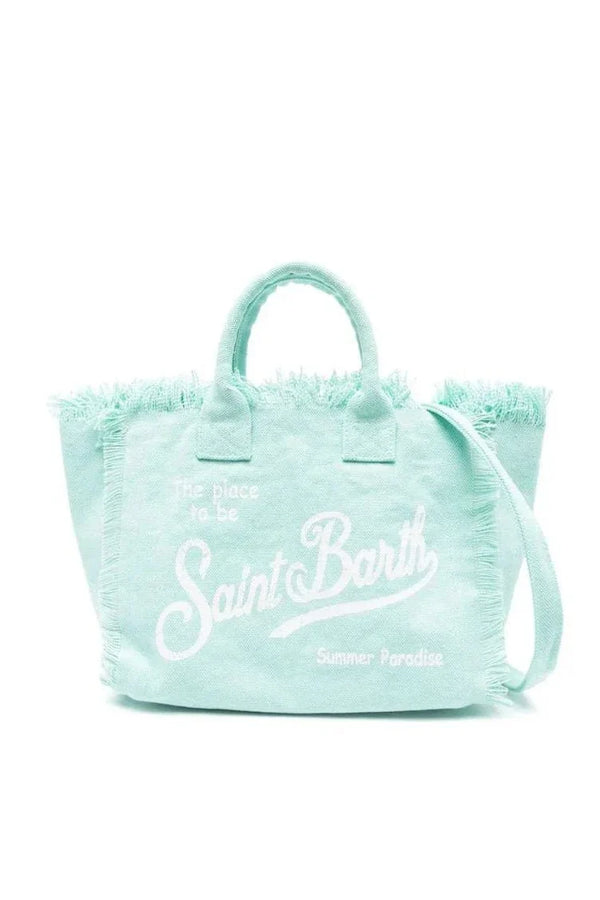 Borsa Vanity in canvas acqua