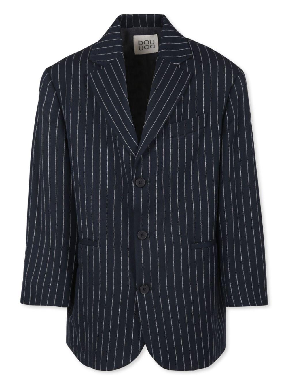 Blazer per bambino Douuod Kids blu con motivo a righe verticali – Accessorio premium elegante