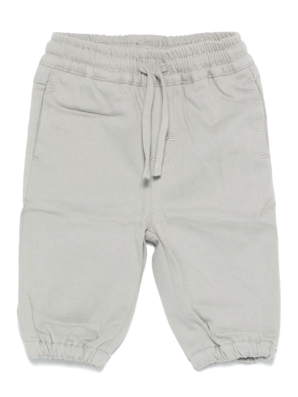 Pantaloni con logo-toppa per neonato Stella McCartney Kids grigio con elastico in vita – Accessorio premium elegante